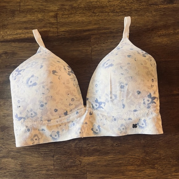 Lucky Brand Cream and Blue Floral Bra - Picture 1 of 7